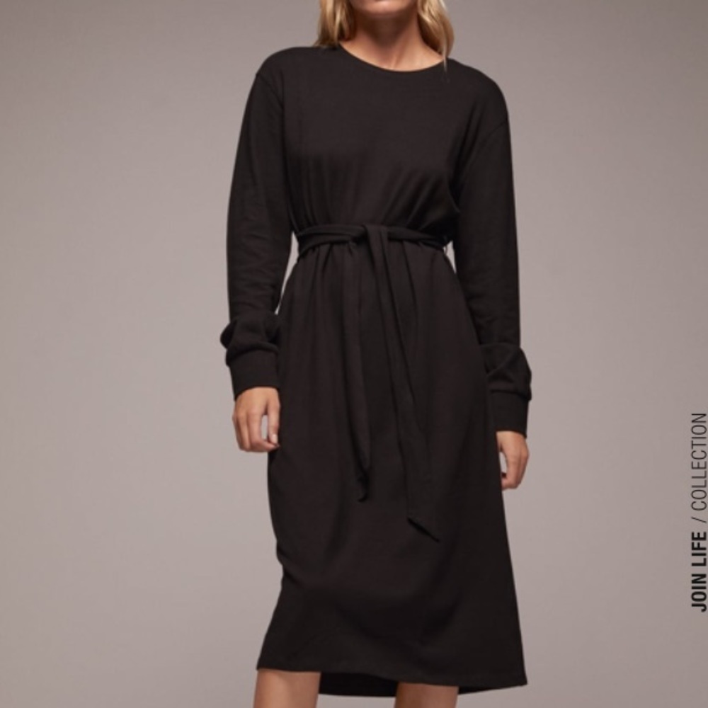 ZARA Belted Long Sleeve Cotton Dress  Sz-S